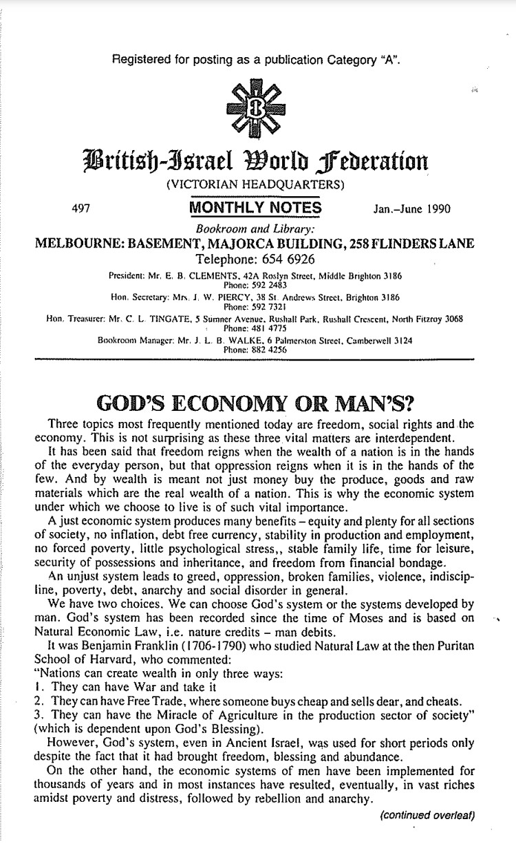 Australian Publications BritishIsraelWorld Federation Australia